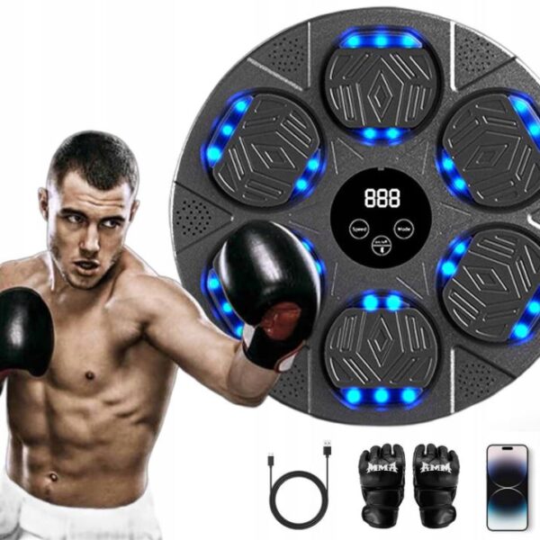 Επιτοίχιο Ταμπλό Πυγμαχίας Με Led Οθόνη, Bluetooth & Γάντια electronistas.gr
