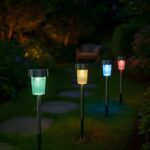 Σετ 10τμχ Ηλιακά Φωτιστικά Κήπου Καρφωτά RGB 30cm electronistas.gr