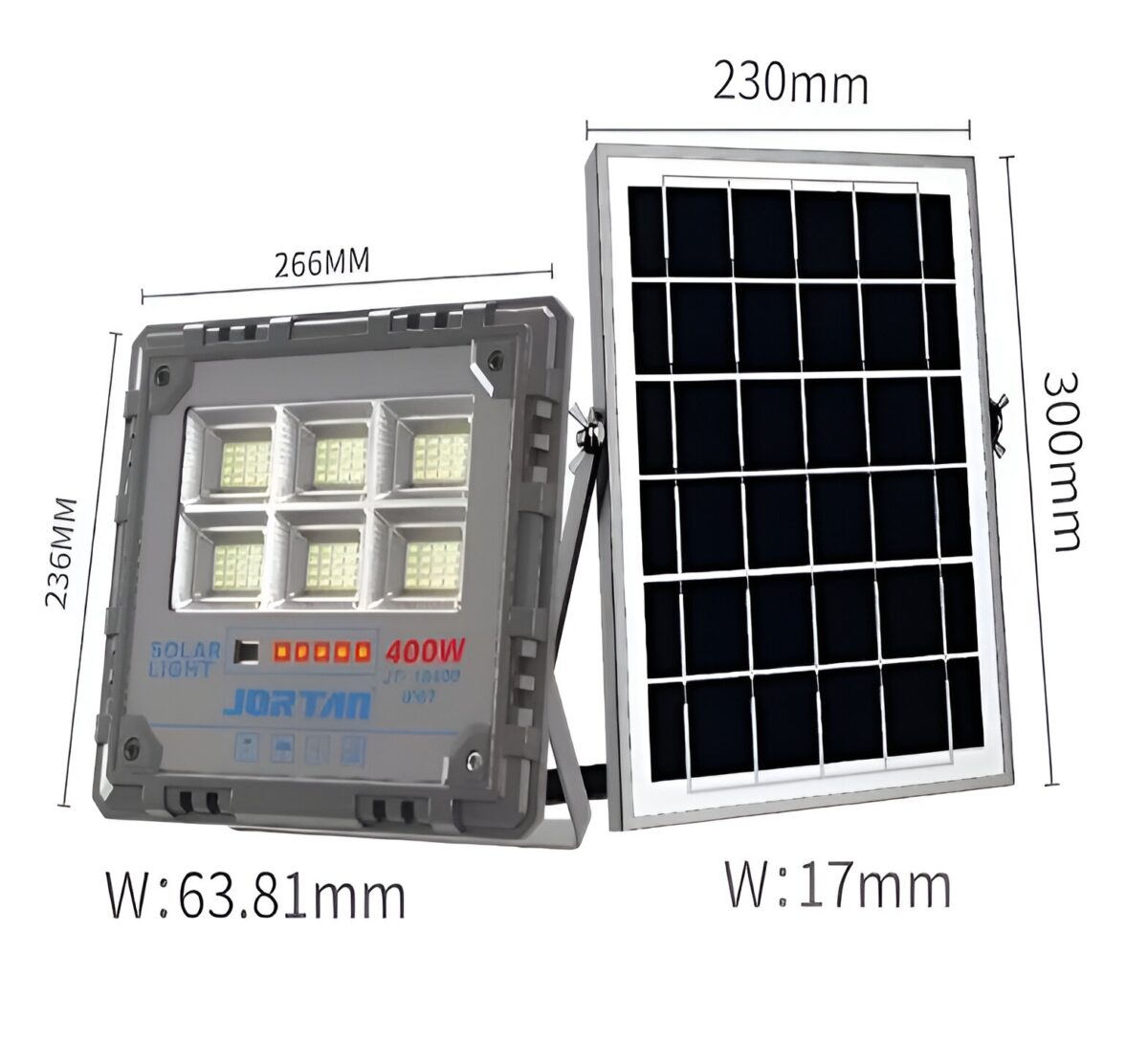 Ηλιακός Προβολέας 400W IP67 6000K Με Πάνελ electronistas.gr