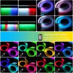 Διπλό Φωτορυθμικό Αυτοκινήτου Οπτικών Ινών Με LED & Τηλεχειριστήριο electronistas.gr