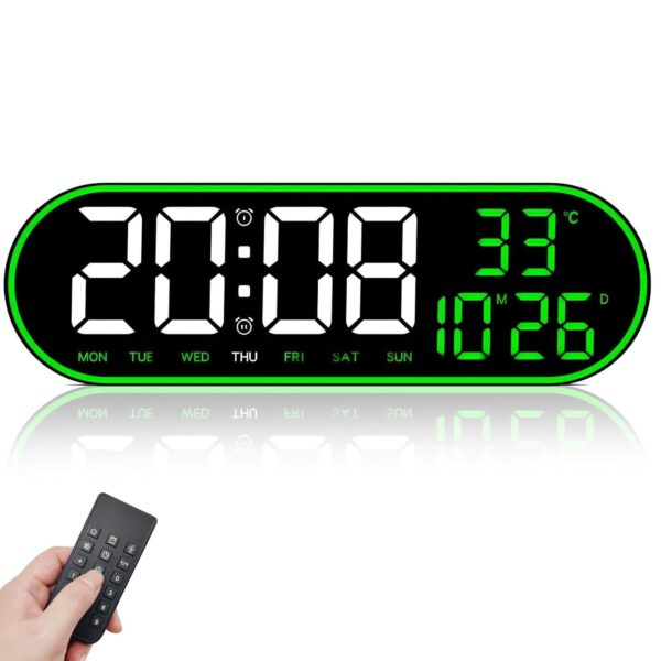 Ψηφιακό Ρολόι Τοίχου LED 38x12cm Με Θερμοκρασία & Τηλεχειριστήριο electronistas.gr