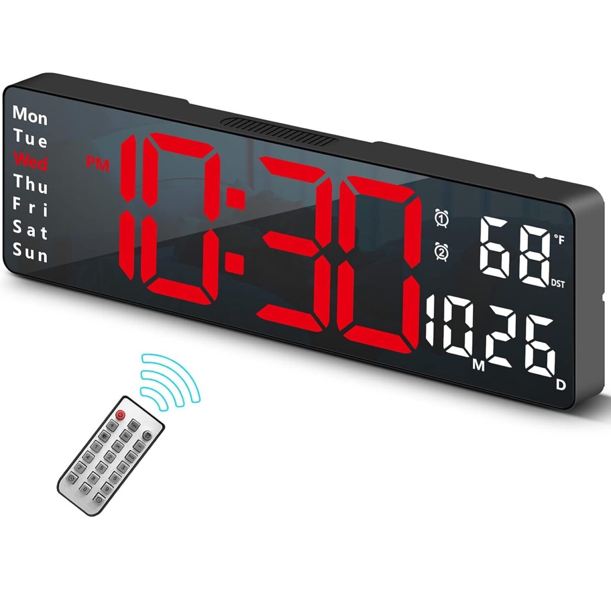 Ψηφιακό LED Ρολόι 35x3.2x13cm Με Bluetooth, 4 Ξυπνητήρια & Θερμόμετρο electronistas.gr