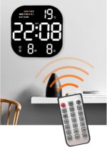 Τετράγωνο Ψηφιακό Ρολόι Τοίχου LED Με Τηλεχειριστήριο electronistas.gr