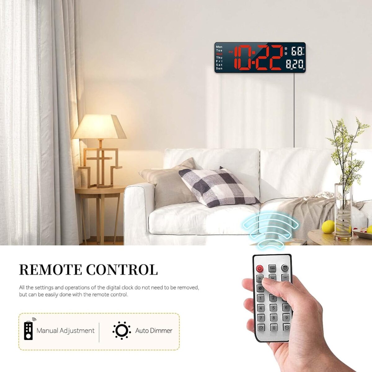 Ψηφιακό LED Ρολόι 35x3.2x13cm Με Bluetooth, 4 Ξυπνητήρια & Θερμόμετρο electronistas.gr