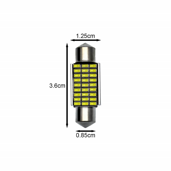 Σετ 2τμχ Λάμπες Σωληνωτές LED 36mm – 27 SMD 3014 – 6500K – Canbus electronistas.gr