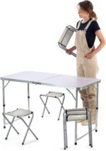 Πτυσσόμενη Τραπεζαρία Πικ-Νικ 120x70x60cm – Λευκή electronistas.gr