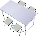 Πτυσσόμενη Τραπεζαρία Πικ-Νικ 120x70x60cm – Λευκή electronistas.gr