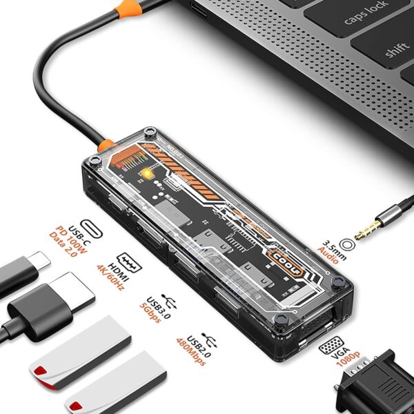 Διανομέας 5 Σε 1 Type-C Σε HDMI / LAN / USB 3.0 / Type-C electronistas.gr