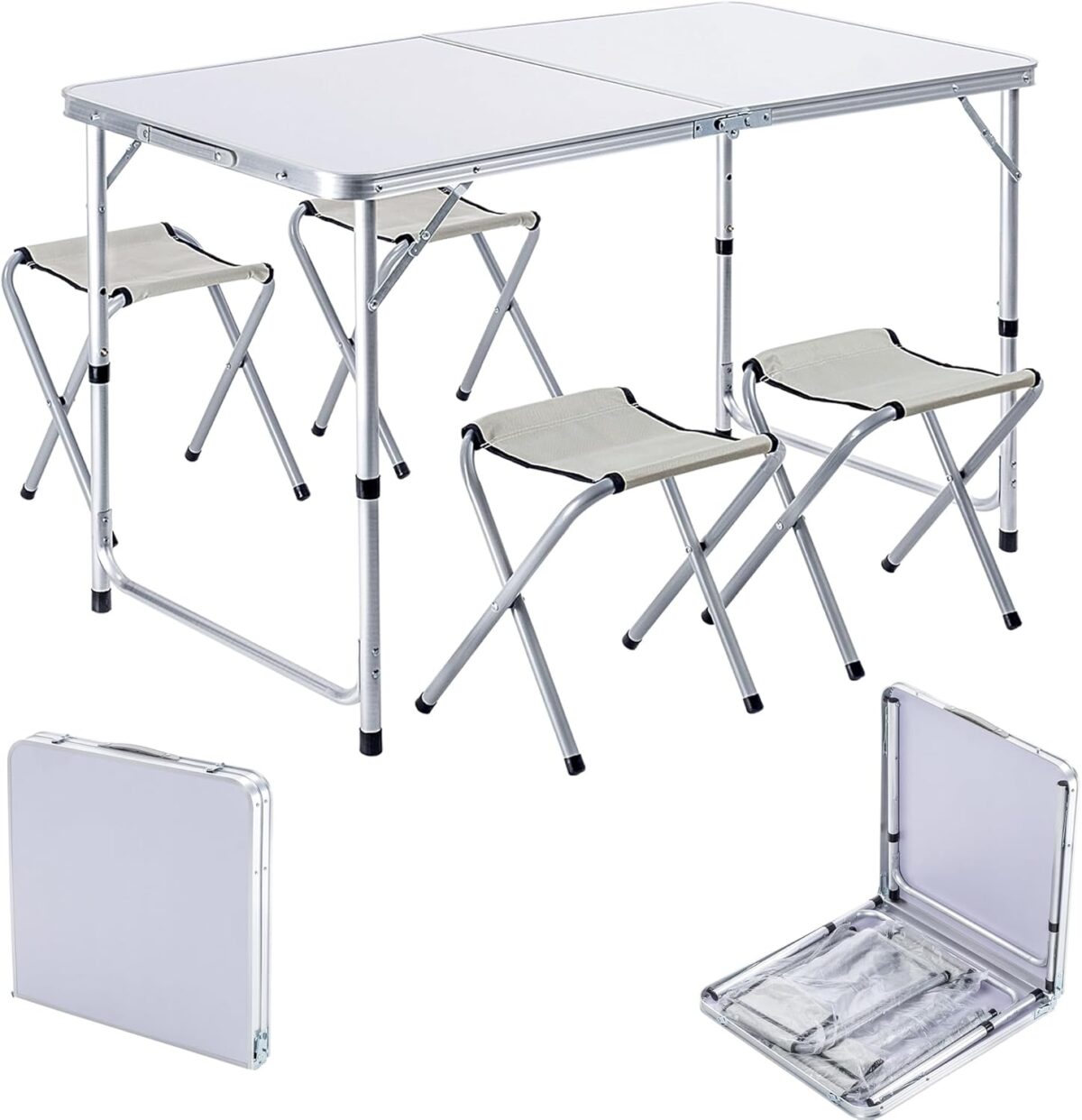 Πτυσσόμενη Τραπεζαρία Πικ-Νικ 120x70x60cm – Λευκή electronistas.gr