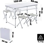 Πτυσσόμενη Τραπεζαρία Πικ-Νικ 120x70x60cm – Λευκή electronistas.gr