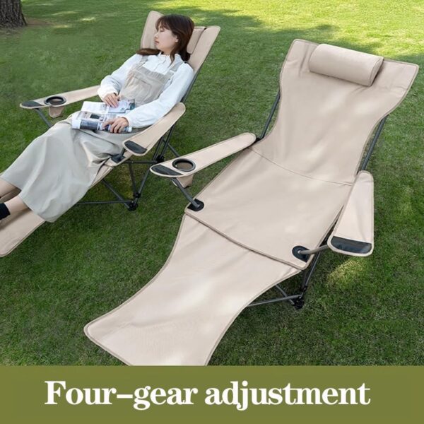 Πτυσσόμενη Ξαπλώστρα Με Ρυθμιζόμενη Πλάτη, Υποπόδιο & Ποτηροθήκη – 110x50x50cm electronistas.gr