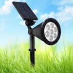 Ηλιακός Προβολέας Καρφωτός & Επιτοίχιος 7 LED RGB 3W IP65 electronistas.gr