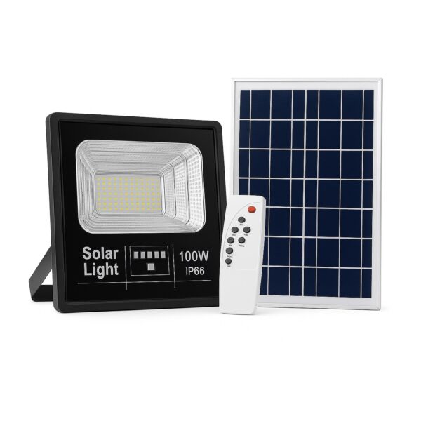 Ηλιακός Προβολέας LED 100W IP66 Με Πάνελ & Χρονοδιακόπτη electronistas.gr
