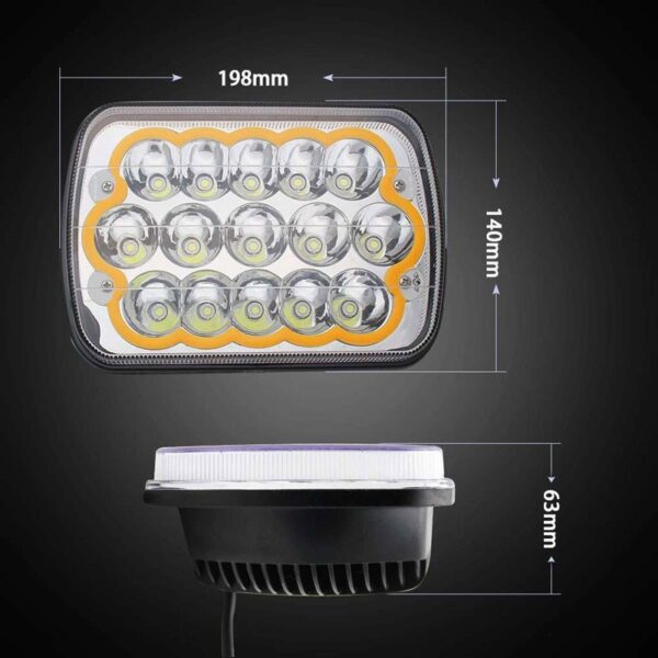 Προβολέας Εργασίας LED 45W 7" – Κίτρινο Φως (20x14cm) electronistas.gr