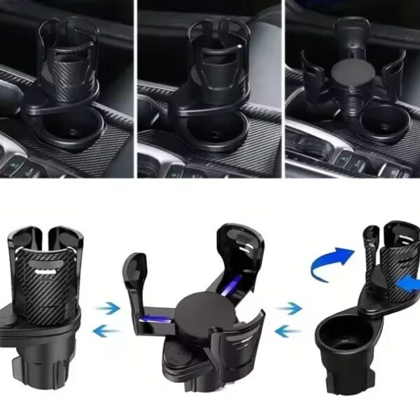 Ρυθμιζόμενη Αναδιπλούμενη Ποτηροθήκη Αυτοκινήτου 2 Θέσεων electronistas.gr