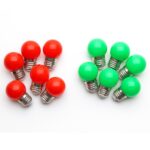 Σετ 10τμχ LED Λαμπάκια E27 1W – Κόκκινο / Πράσινο, 80lm electronistas.gr