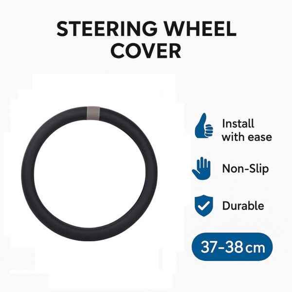 Κάλυμμα Τιμονιού Αυτοκινήτου 37/38cm – Μαύρο, PVC & TPR electronistas.gr