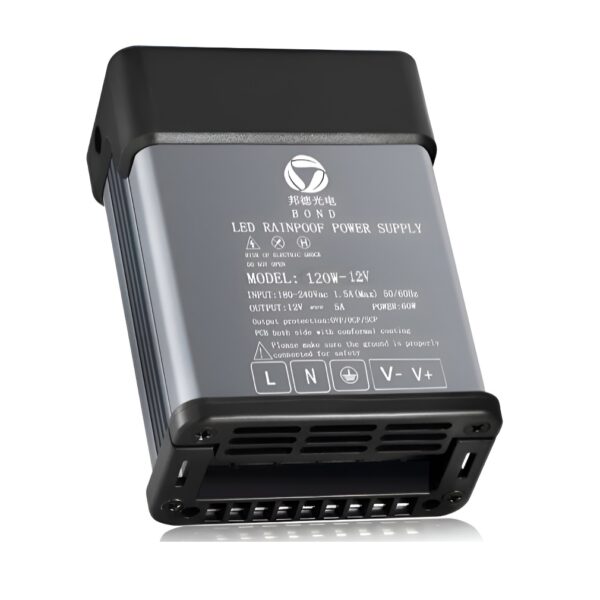 Αδιάβροχο Τροφοδοτικό LED 12V 10A 120W – Ανθεκτικό Αλουμινίου electronistas.gr