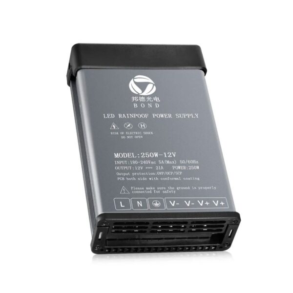 Αδιάβροχο Τροφοδοτικό LED 12V 20A 250W – Ανθεκτικό Αλουμινίου electronistas.gr