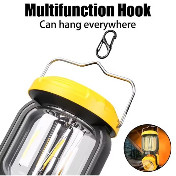 Επαναφορτιζόμενος Ανεμιστήρας & Φως Κάμπινγκ 2 σε 1 USB με Γάντζο electronistas.gr