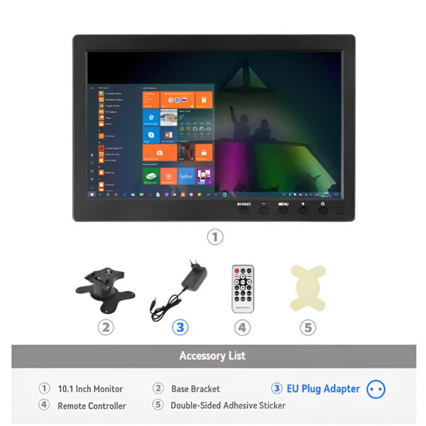 Φορητή Οθόνη Αυτοκινήτου 10,1″ LCD 2 Καναλιών BNC, AVI, HDMI & VGA electronistas.gr