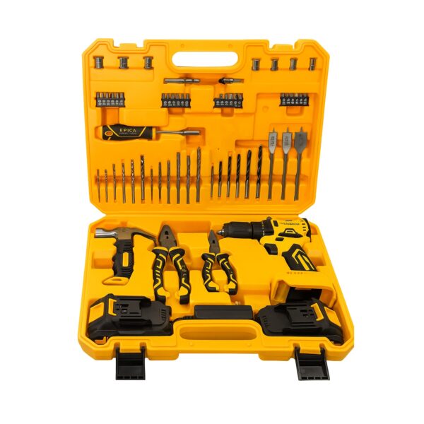 Σετ Εργαλείων 63τμχ με Δραπανοκατσάβιδο 21V & Μπαταρία Λιθίου electronistas.gr