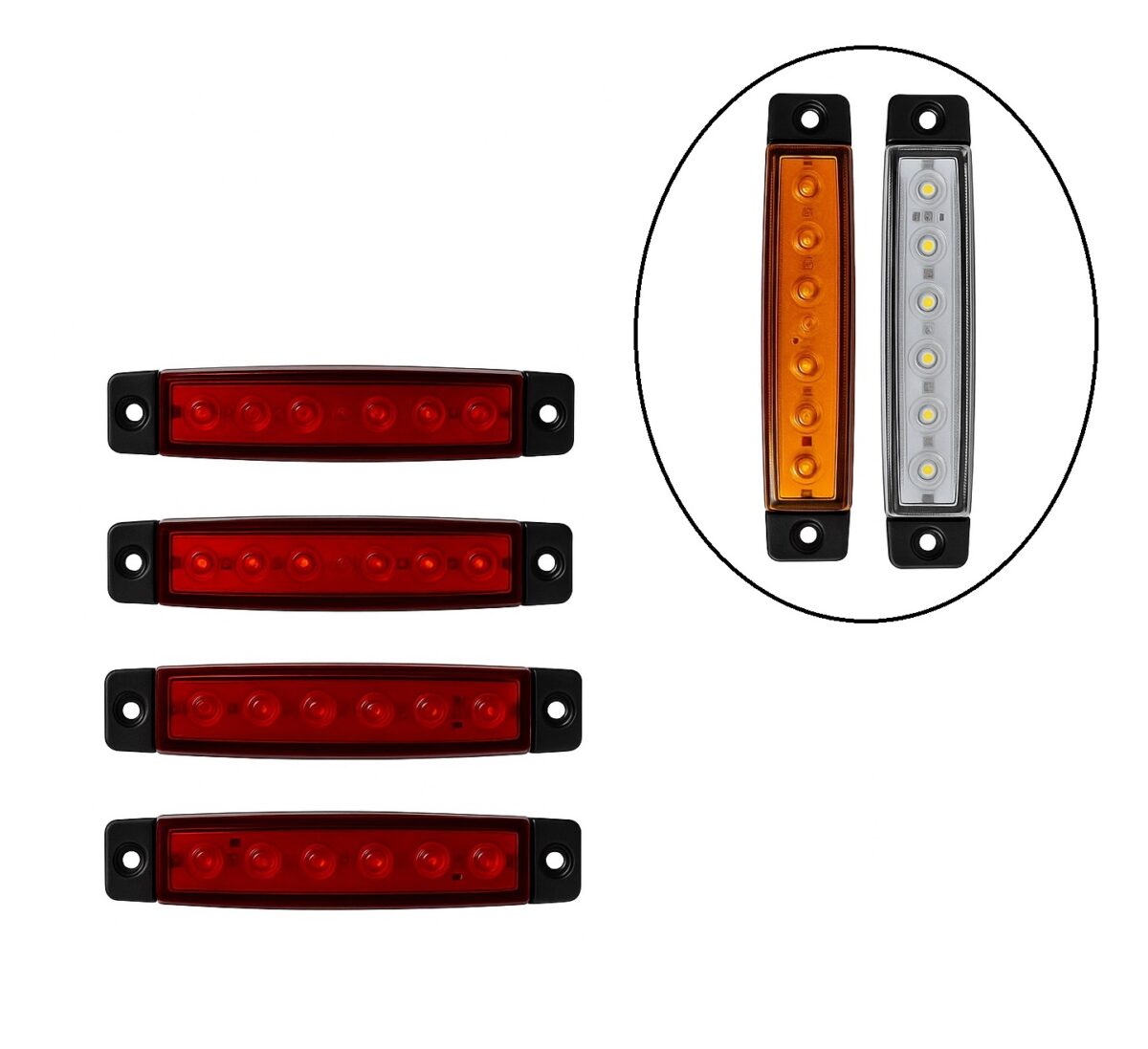 Σετ 4τμχ Φώτα Όγκου Φορτηγού 6 LED 12–24V – 3 Χρώματα electronistas.gr
