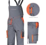 Φόρμα Εργασίας με Τιράντες Γκρι με Πορτοκαλί Λεπτομέρειες electronistas.gr