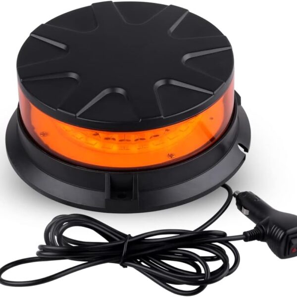 LED Μαγνητικός Φάρος Αυτοκινήτου 12–24V – Πορτοκαλί electronistas.gr