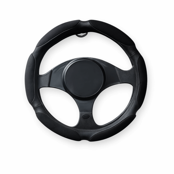 Κάλυμμα Τιμονιού Αυτοκινήτου με Βελούδινη Υφή & Δέρμα Μαύρο 38cm electronistas.gr