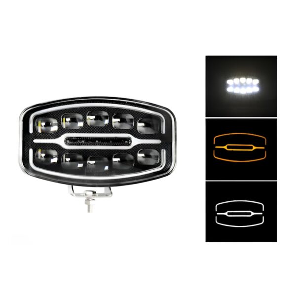 Προβολέας LED Αυτοκινήτου 10″ 10 LED 150W – Λευκό / Πορτοκαλί – IP68 electronistas.gr
