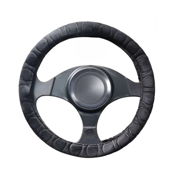 Κάλυμμα Τιμονιού Αυτοκινήτου Βελούδινο Ανάγλυφο Μαύρο 38cm electronistas.gr