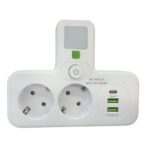 Πολύπριζο 2500W με 2 Πρίζες, 2 USB-A & 1 USB-C electronistas.gr