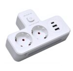 Πολύπριζο 2500W με 2 Πρίζες, 2 USB-A & 1 USB-C με Γρήγορη Φόρτιση & Φωτάκι electronistas.gr