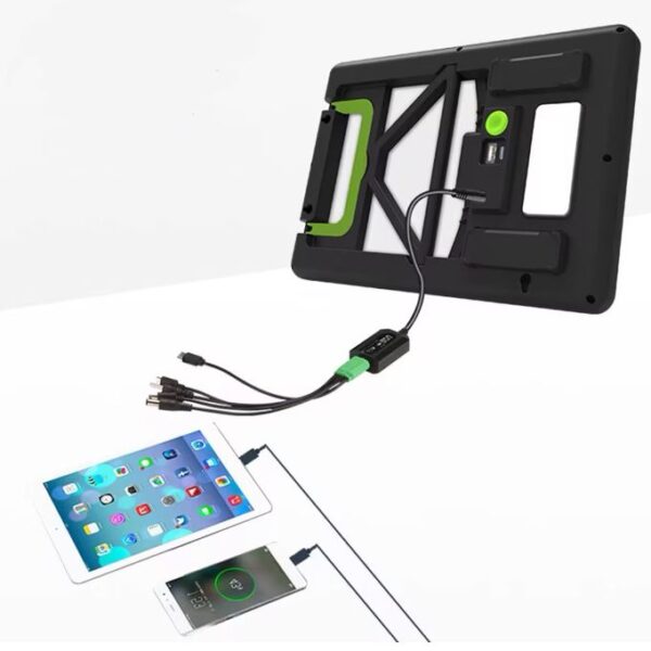 Ηλιακός Φορτιστής Powerbank 8W με LED Φως & Θύρες Type-C & USB electronistas.gr