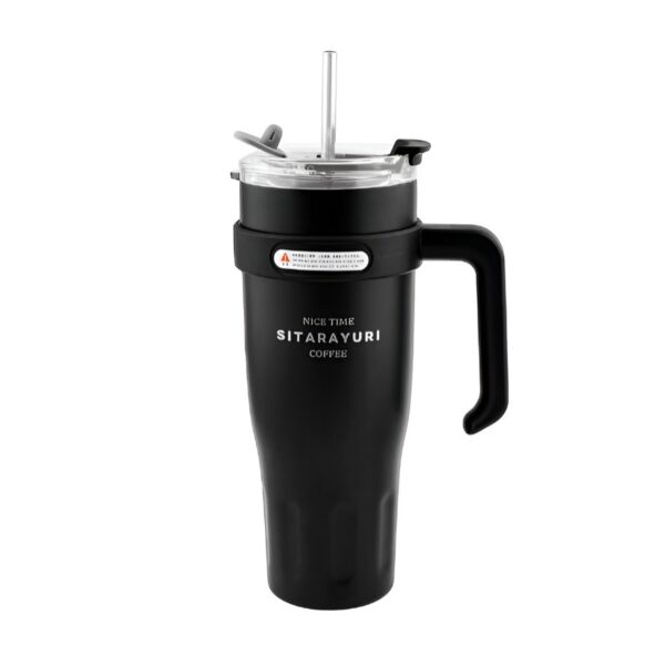 Ανοξείδωτο Θερμός Μαύρο 1182ml με Ανοξείδωτο Καλαμάκι electronistas.gr