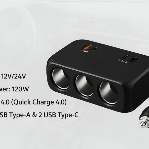 Φορτιστής Αυτοκινήτου Με 3 Υποδοχές Αναπτήρα electronistas.gr