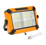 Led Επαναφορτιζόμενος Ηλιακός Προβολεας 10000mah 10000lm Με Βαση 360° electronistas.gr