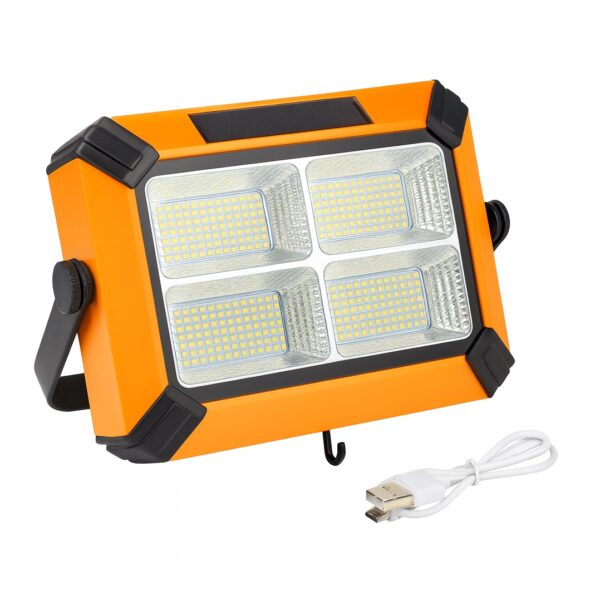 Led Επαναφορτιζόμενος Ηλιακός Προβολεας 10000mah 10000lm Με Βαση 360° electronistas.gr