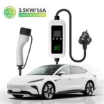 Φορητός Φορτιστής Ηλεκτρικού Οχήματος 16A/3.5KW Μονοφασικός με Τύπου 2 Καλώδιο 5m & LCD Οθόνη electronistas.gr