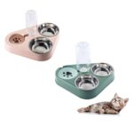 Ταΐστρα Κατοικιδίων με Ποτίστρα & 2 Ανοξείδωτα Μπολάκια