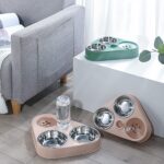 Ταΐστρα Κατοικιδίων με Ποτίστρα & 2 Ανοξείδωτα Μπολάκια