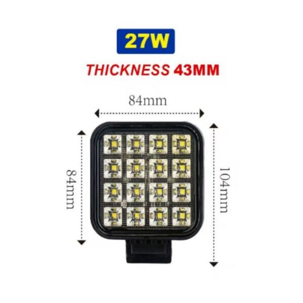 LED Προβολέας Εργασίας 27W 12–30V IP67 electronistas.gr