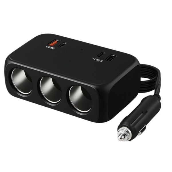 Φορτιστής Αυτοκινήτου Με 3 Υποδοχές Αναπτήρα electronistas.gr