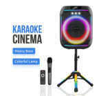 Ασύρματο Ηχείο Bluetooth 8" 60W με Βάση, Μικρόφωνο & Φωτισμό LED electronistas.gr