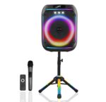 Ασύρματο Ηχείο Bluetooth 8" 60W με Βάση, Μικρόφωνο & Φωτισμό LED electronistas.gr