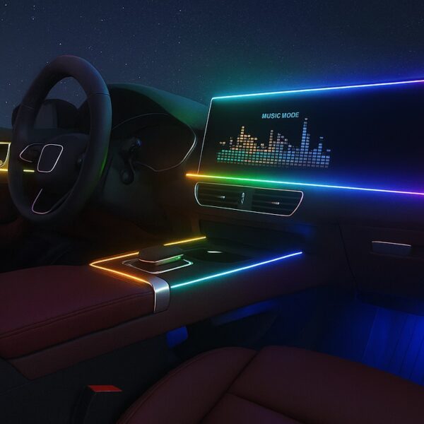 RGB LED Φωτισμός 110cm Καμπίνας Αυτοκινήτου USB & Τηλεχειριστήριο electronistas.gr