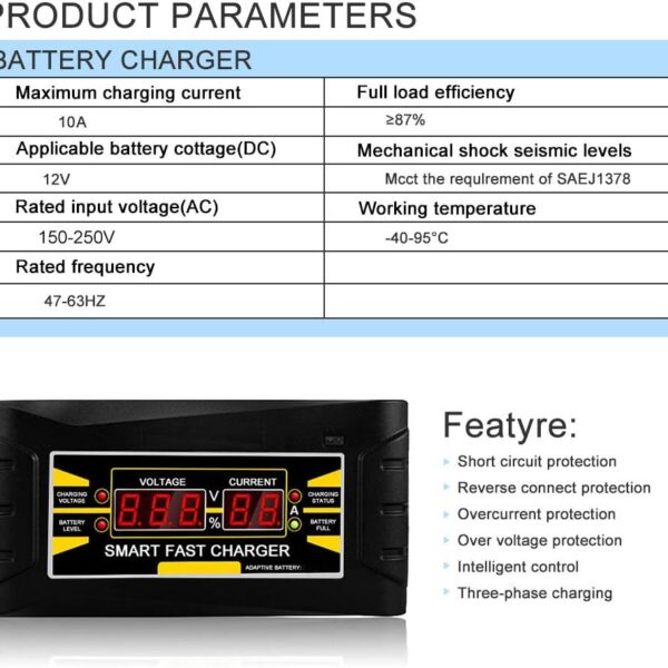 Αυτόματος Ταχυφορτιστής Φωτοβολταϊκών Μολύβδου 12V 6A electronistas.gr