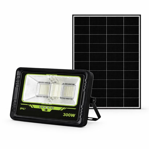 LED Στεγανός Ηλιακός Προβολέας 300W 7500K με Τηλεχειριστήριο electronistas.gr