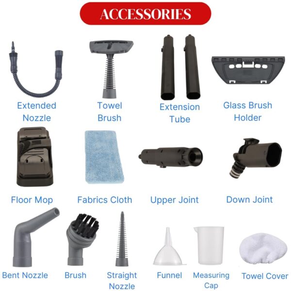 Ατμοκαθαριστής Χειρός με Κοντάρι 1200W electronistas.gr